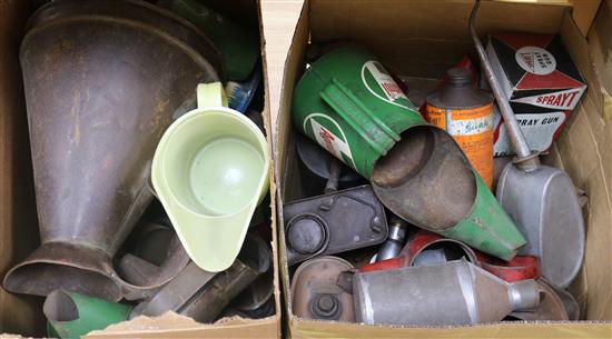 A quantity of petrol cans